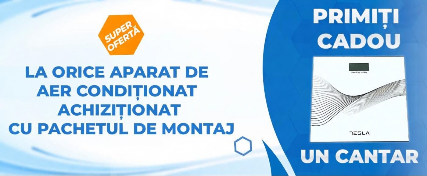 Cadou! La achizitionarea unui aparat de aer conditionat cu pachetul de montaj primiti cadou un mini aparat de aer conditionat portabil pentru camera sau birou!